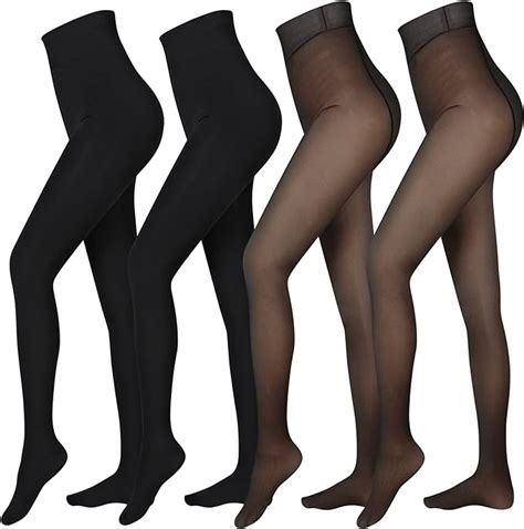 fleece translucent tights|More.